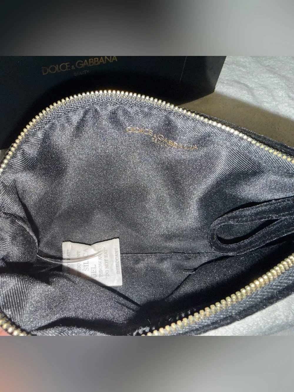 Dolce & Gabbana Black Velvet Wristlet Clutch Bag